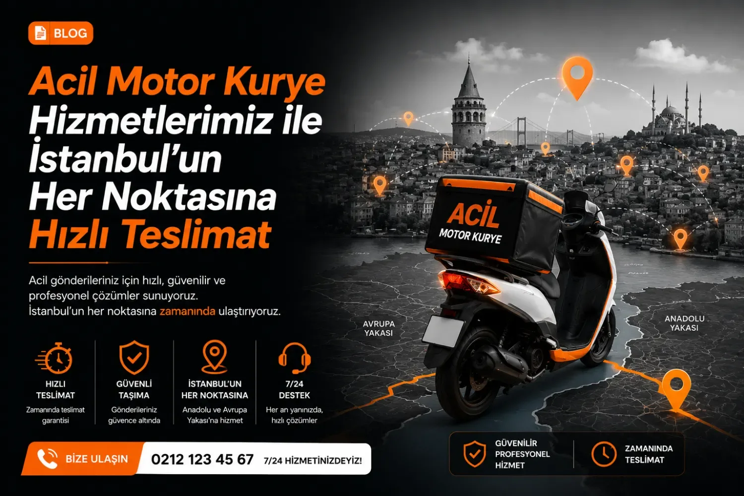Acil Motor Kurye Hizmetlerimiz ile İstanbul’un Her Noktasına Hızlı Teslimat